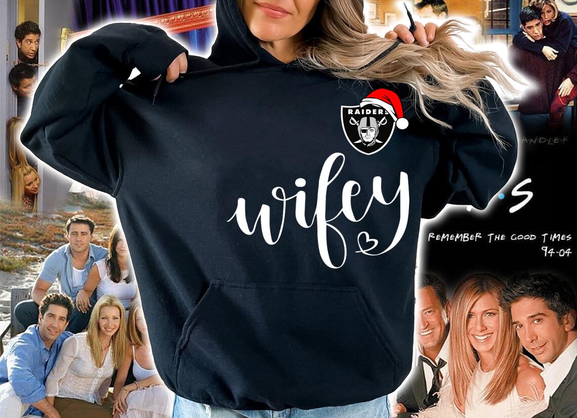 Oakland Raider Santa hat Wifey Christmas t-shirt hoodie