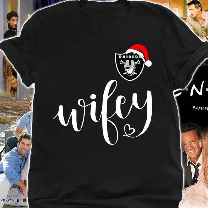Oakland Raider Santa hat Wifey Christmas t-shirt shirt