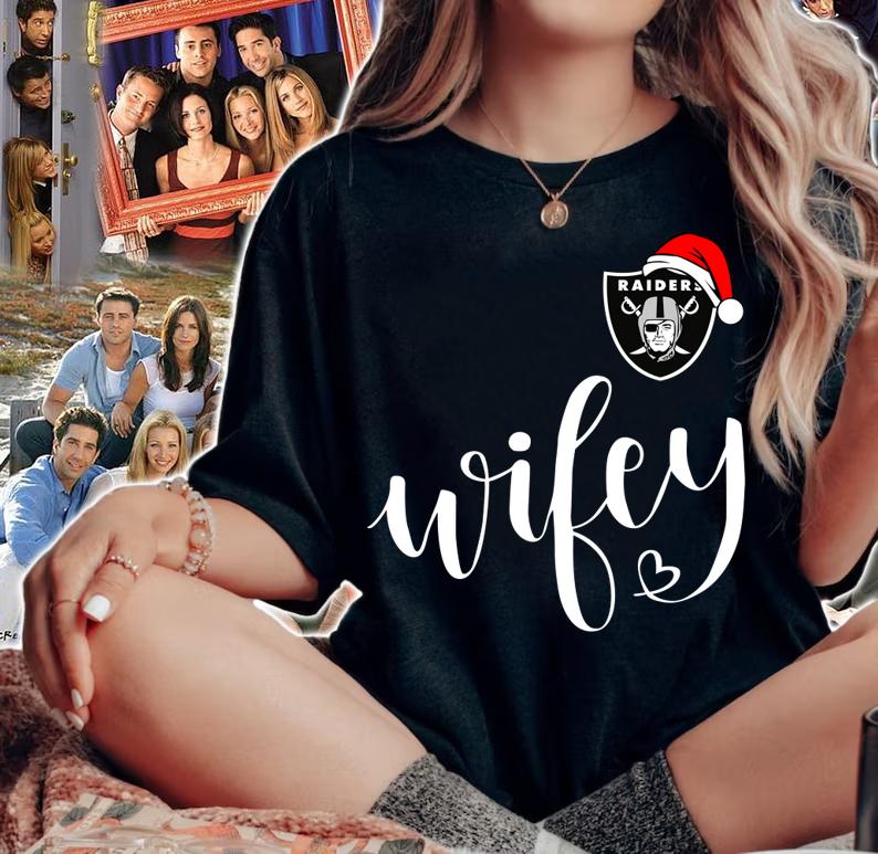 Oakland Raider Santa hat Wifey Christmas t-shirt woman shirt