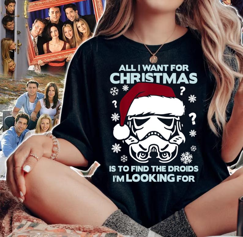 Star Wars Storm Trooper Droid Looking Christmas t-shirt woman shirt