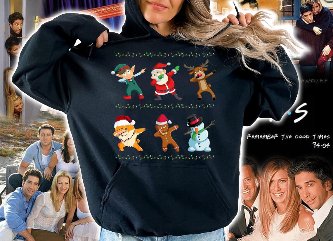 Dabbing Santa Pomeranian And Friends Christmas t-shirt hoodie