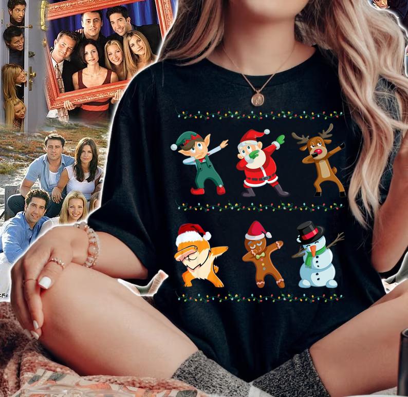 Dabbing Santa Pomeranian And Friends Christmas t-shirt woman shirt