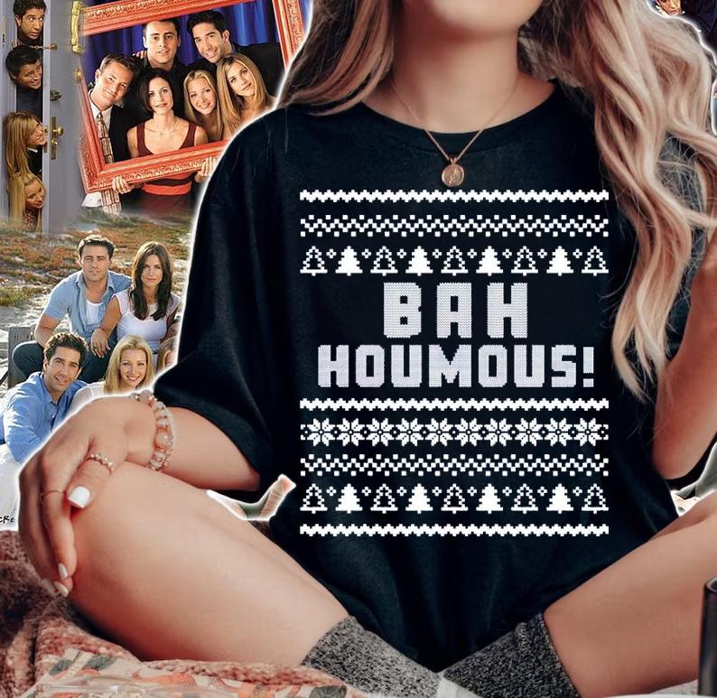 Bah Houmous ugly Christmas shirt t-shirt woman shirt