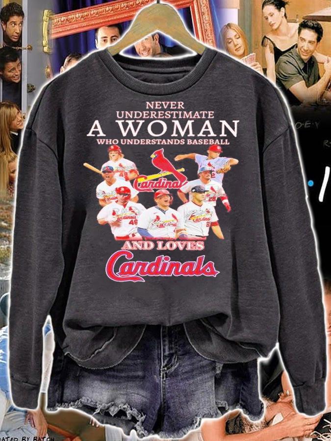Never Underestimate A Woman Who Understands Baseball And Love Cardinals Signatures 2022 Shirt t-shirt sweatshirt