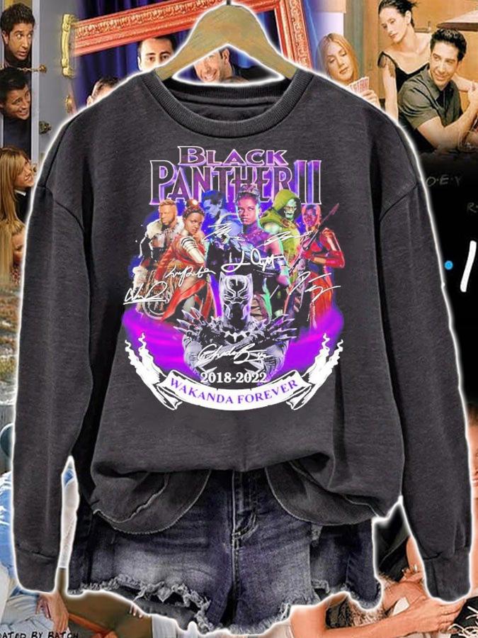 Black Panther II 2018 2022 Wakanda Forever signatures shirt t-shirt