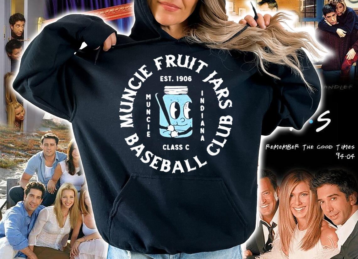 Muncie Fruit Jars Indiana Vintage Defunct Baseball shirt t-shirt