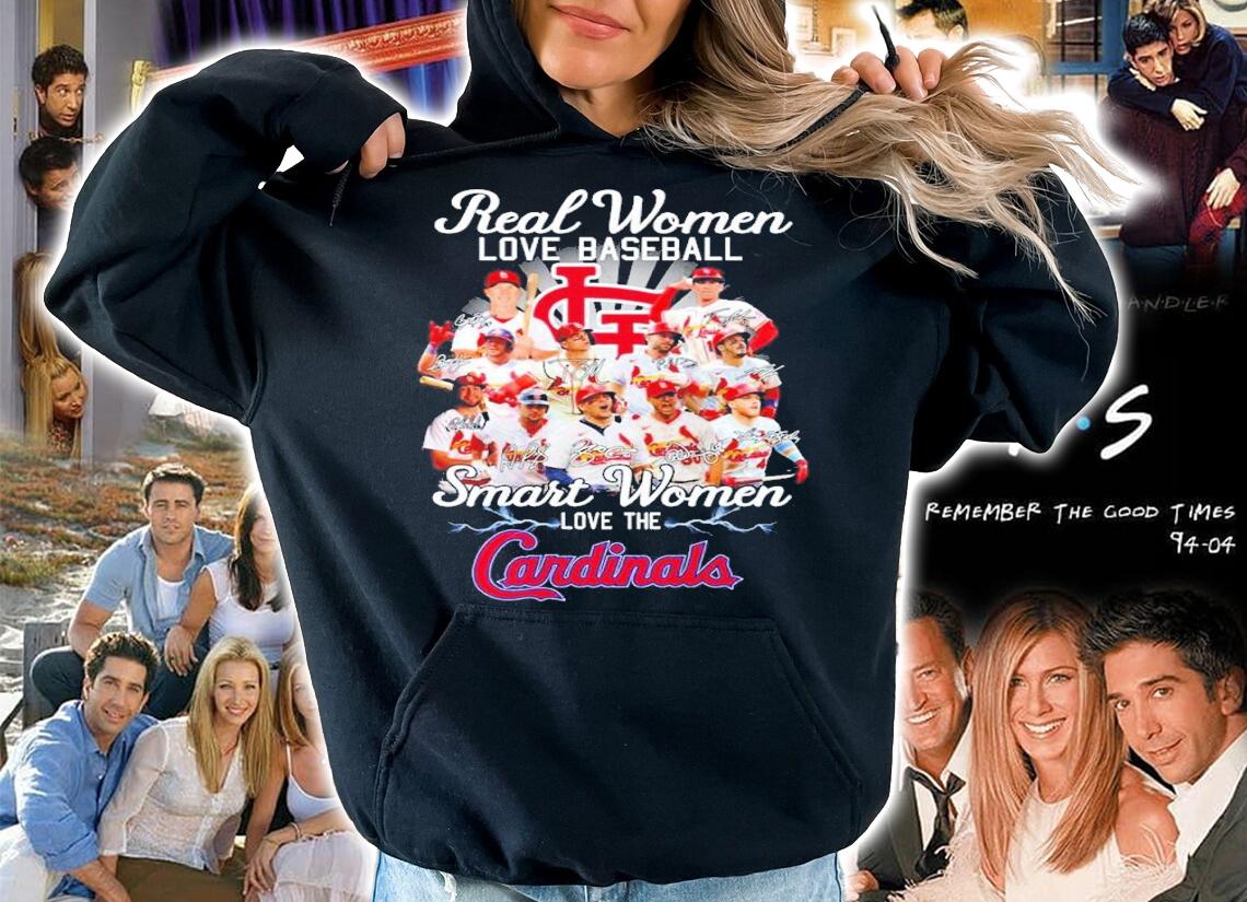 Real women love baseball smart women love the Cardinals signatures shirt t-shirt hoodie