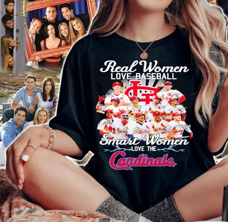 Real women love baseball smart women love the Cardinals signatures shirt t-shirt woman shirt