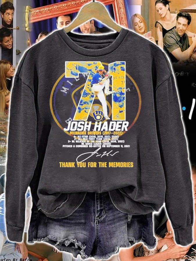 71 Josh Hader Milwaukee Brewers 2017 2022 signature shirt t-shirt