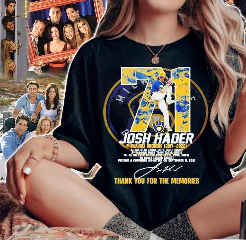 71 Josh Hader Milwaukee Brewers 2017 2022 signature shirt t-shirt
