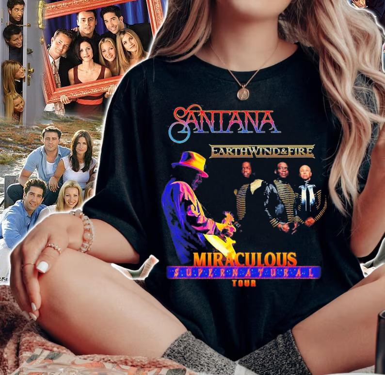 Santana Earth Wind And Fire Miraculous Supernatural Tour 2022 T-Shirt t-shirt