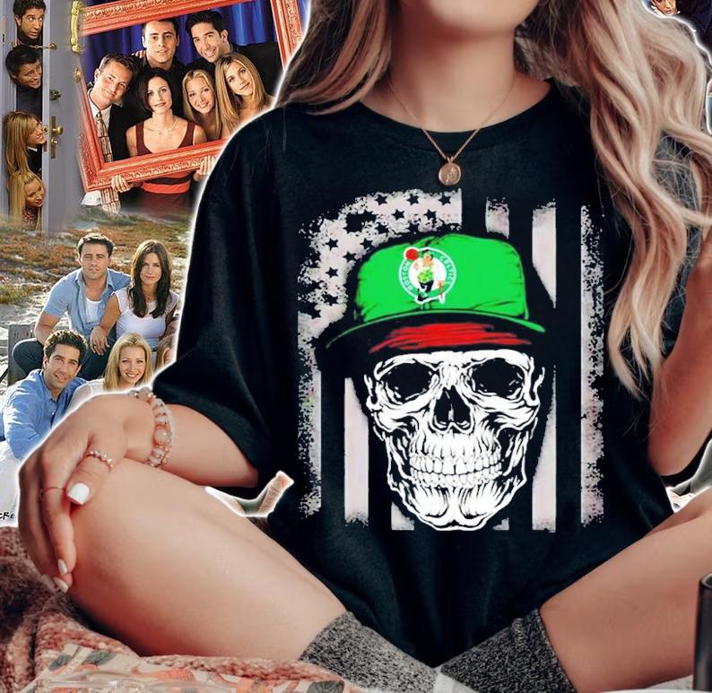 Skull Rock With Hat Boston Celtics Halloween Shirt t-shirt