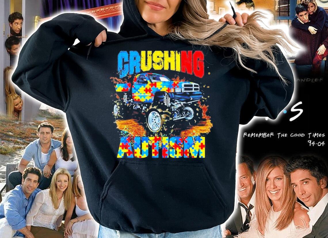 Crushing Autism Puzzle Monster Truck Autism Awareness T-Shirt t-shirt hoodie