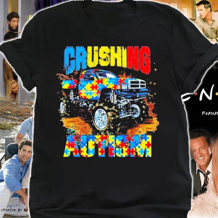 Crushing Autism Puzzle Monster Truck Autism Awareness T-Shirt t-shirt shirt