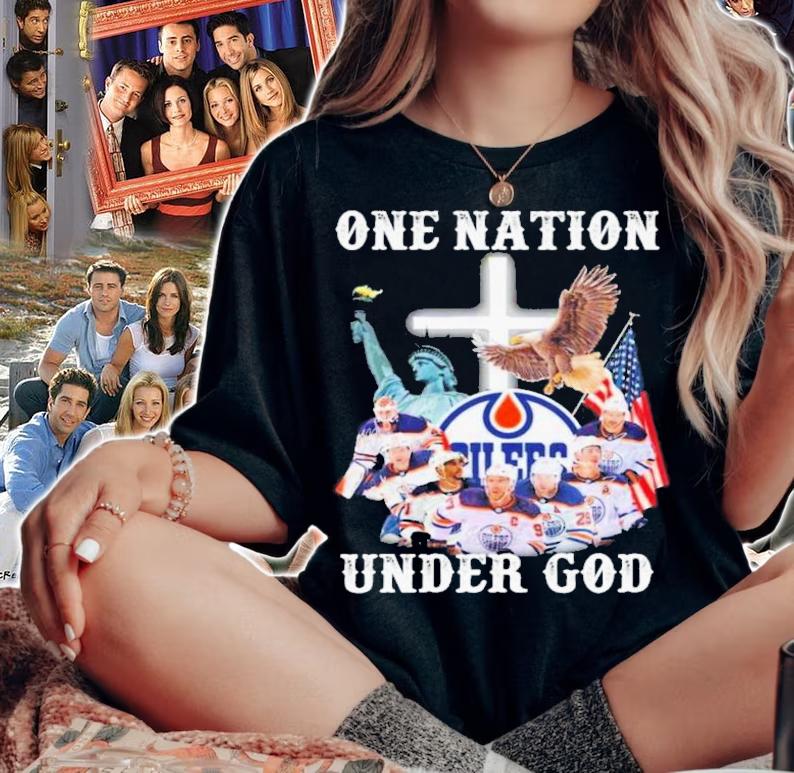 Edmonton Oilers One Nation Under God Signatures T-Shirt t-shirt
