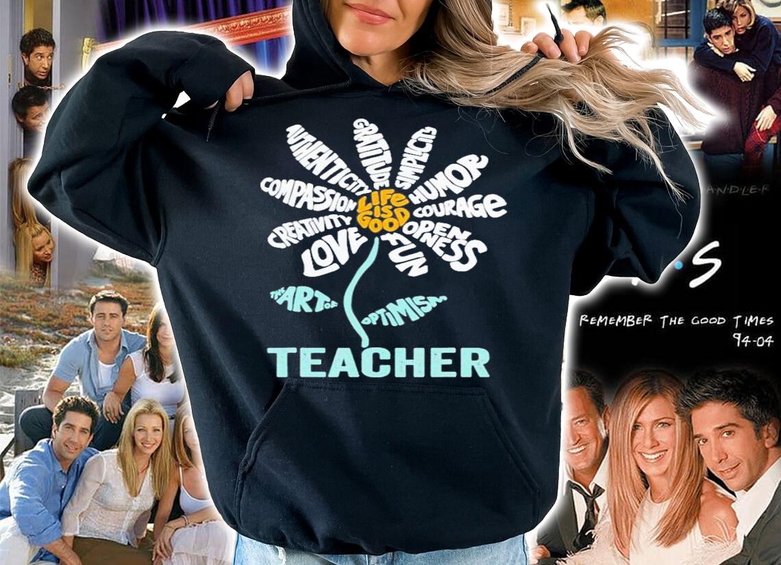 Life Is Good Teacher Daisy Teach School Sunflower T-Shirt t-shirt