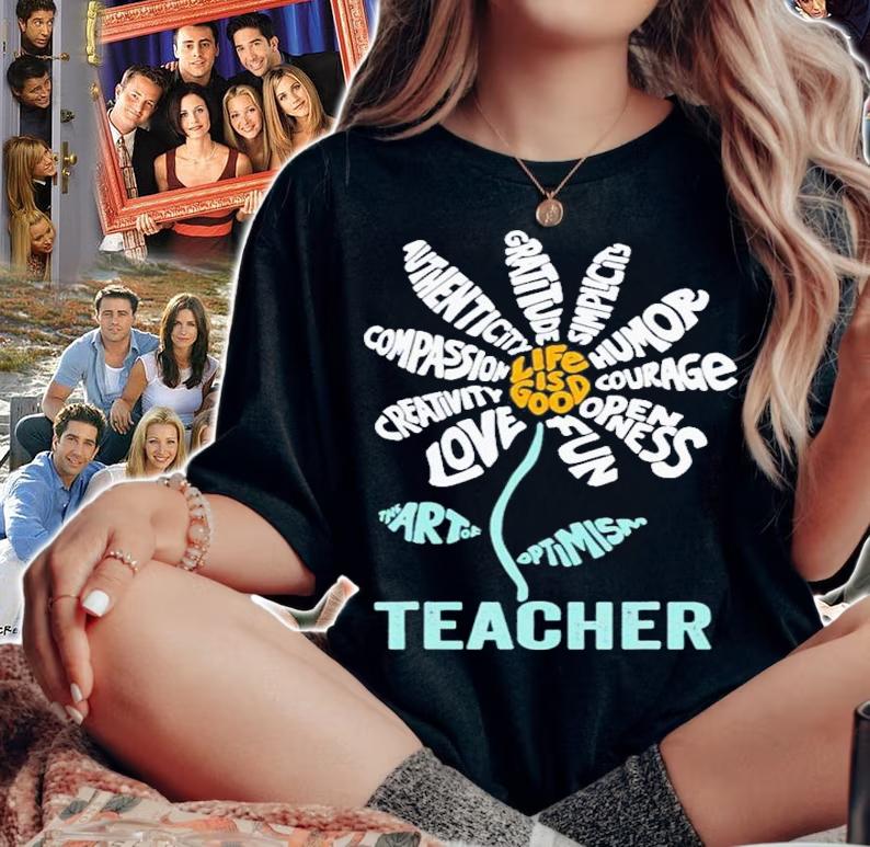 Life Is Good Teacher Daisy Teach School Sunflower T-Shirt t-shirt