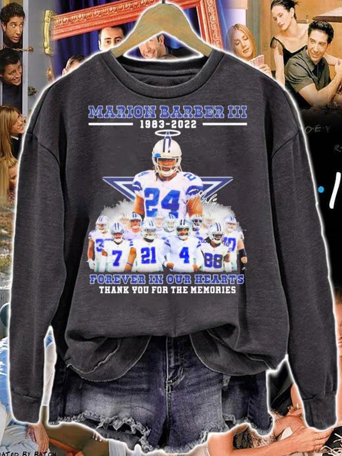 Marion Barber III RIP 1983-2022 Signatures Forever In Our Hearts Thank You For The Memories T-Shirt t-shirt