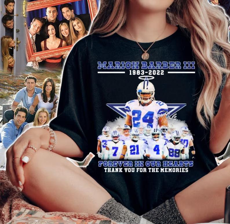 Marion Barber III RIP 1983-2022 Signatures Forever In Our Hearts Thank You For The Memories T-Shirt t-shirt
