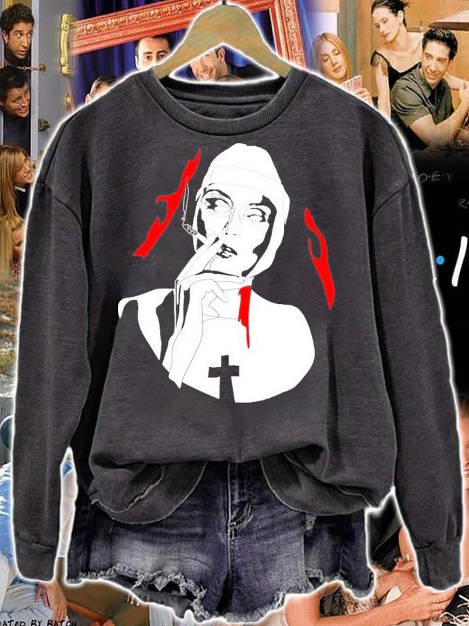 Smoking Nun Break The Habit Halloween Shirt t-shirt sweatshirt