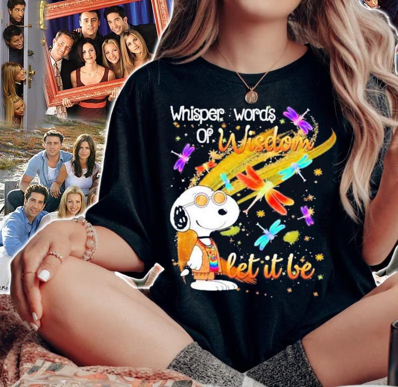 Snoopy Hippie Whisper Words Of Wisdom Let It Be Shirt t-shirt
