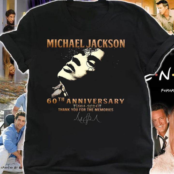 Michael Jackson 60th Anniversary 1964-2024 Thank You For The Memories Signature t-shirt shirt