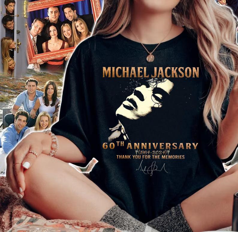Michael Jackson 60th Anniversary 1964-2024 Thank You For The Memories Signature t-shirt woman shirt
