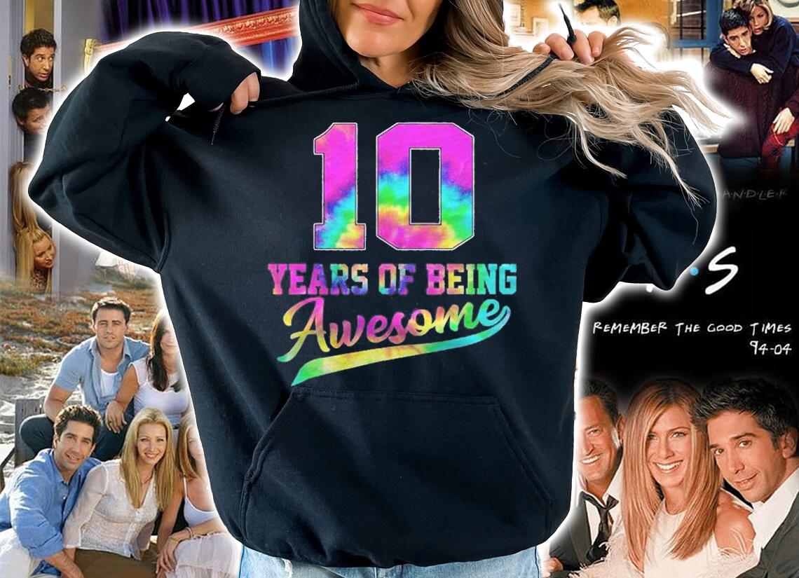 10 Years Old 10Th Birthday Tie Dye Being Awesome Men Wome Shirt t-shirt hoodie