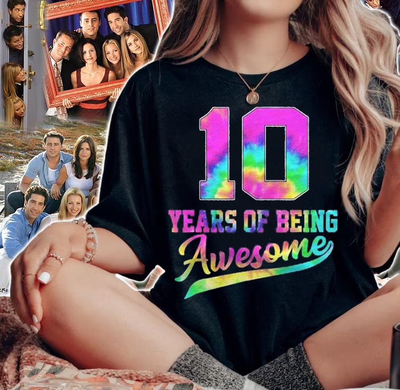 10 Years Old 10Th Birthday Tie Dye Being Awesome Men Wome Shirt t-shirt woman shirt
