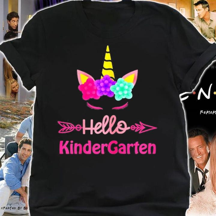 1st Day Of Kindergarten Unicorn Hello Kindergarten Girls T-Shirt t-shirt