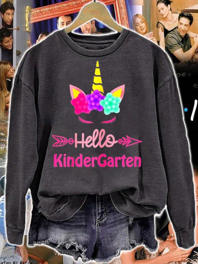 1st Day Of Kindergarten Unicorn Hello Kindergarten Girls T-Shirt t-shirt