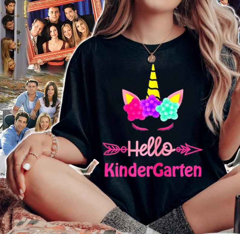 1st Day Of Kindergarten Unicorn Hello Kindergarten Girls T-Shirt t-shirt