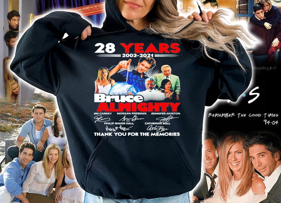 28 years 2003-2021 Bruce Almighty signatures shirt t-shirt hoodie
