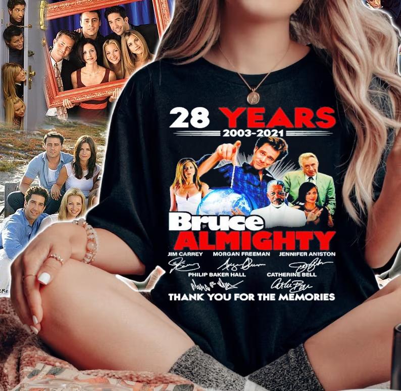 28 years 2003-2021 Bruce Almighty signatures shirt t-shirt woman shirt