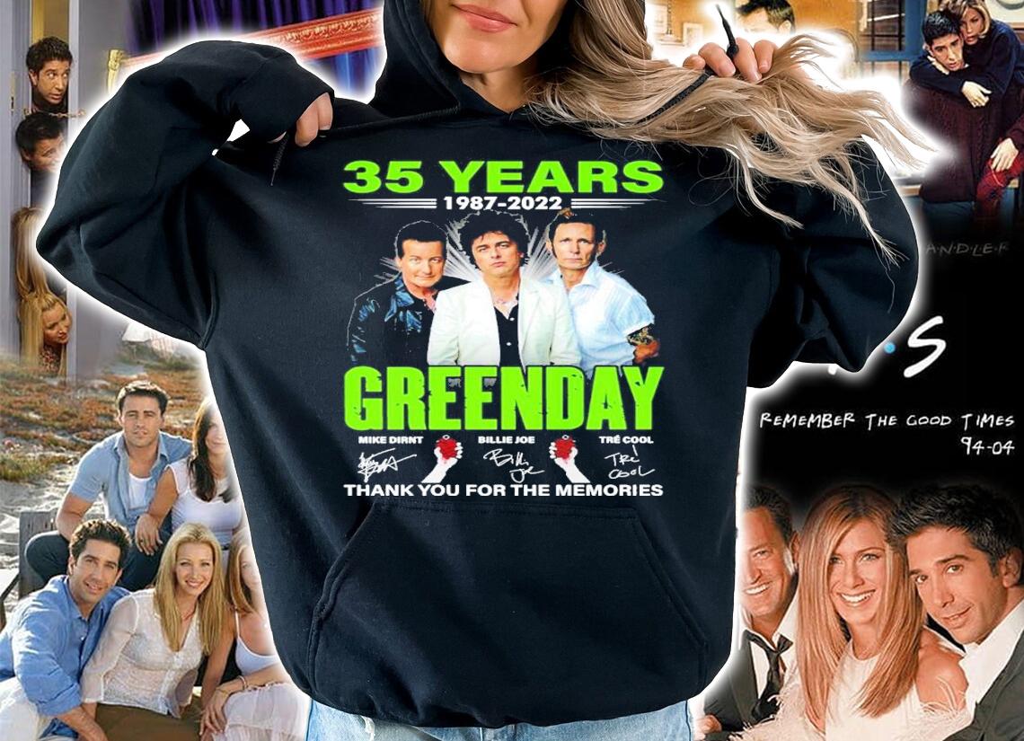 35 Years 1987-2022 Greenday Signatures Thank You For The Memories Shirt t-shirt