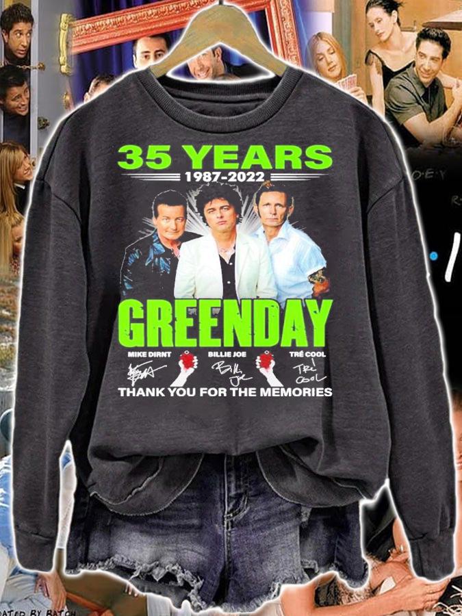 35 Years 1987-2022 Greenday Signatures Thank You For The Memories Shirt t-shirt