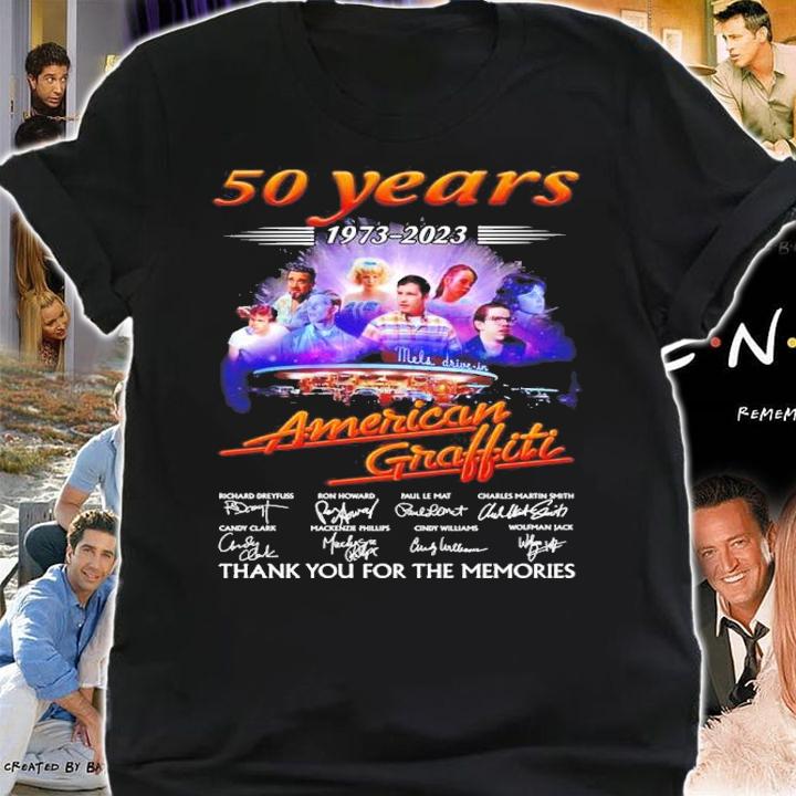 50 Years 1973-2023 American Graffiti Signatures Thank You For The Memories Shirt t-shirt