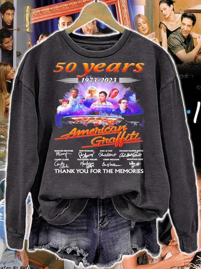 50 Years 1973-2023 American Graffiti Signatures Thank You For The Memories Shirt t-shirt