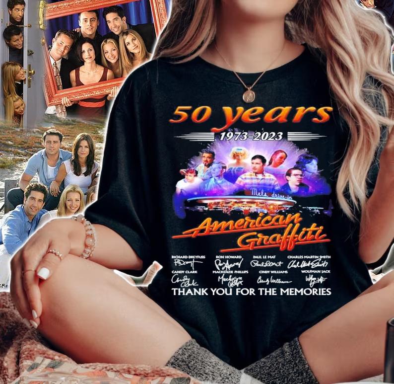 50 Years 1973-2023 American Graffiti Signatures Thank You For The Memories Shirt t-shirt