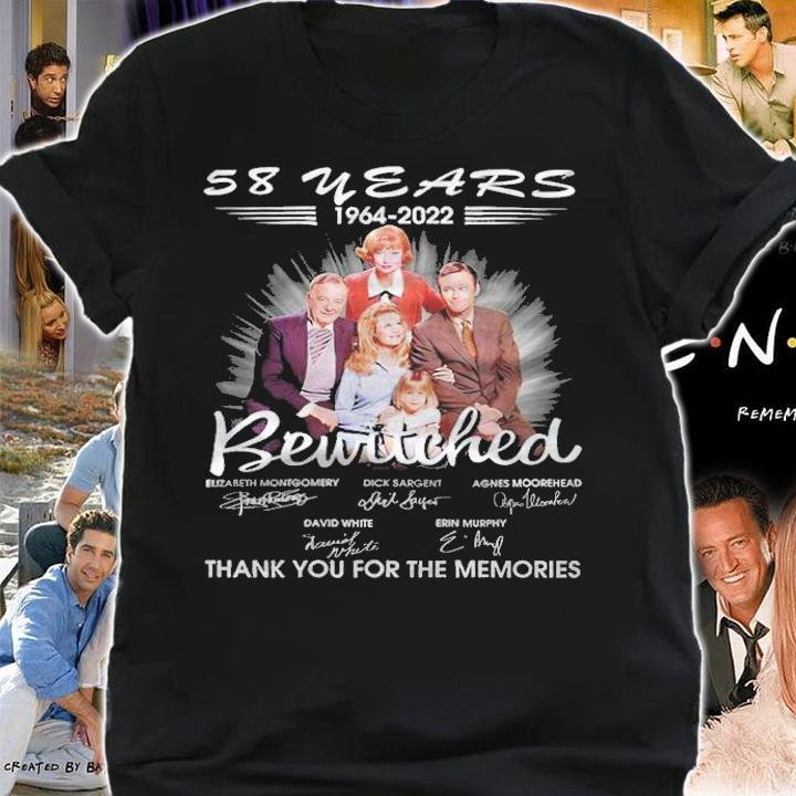 58 Years 1964-2022 Bewitched Signatures Thank You For The Memories Shirt t-shirt shirt