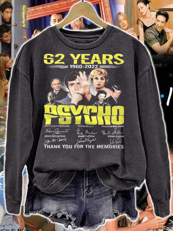 62 Years 1960-2022 Psycho Signatures Thank You For The Memories Shirt t-shirt