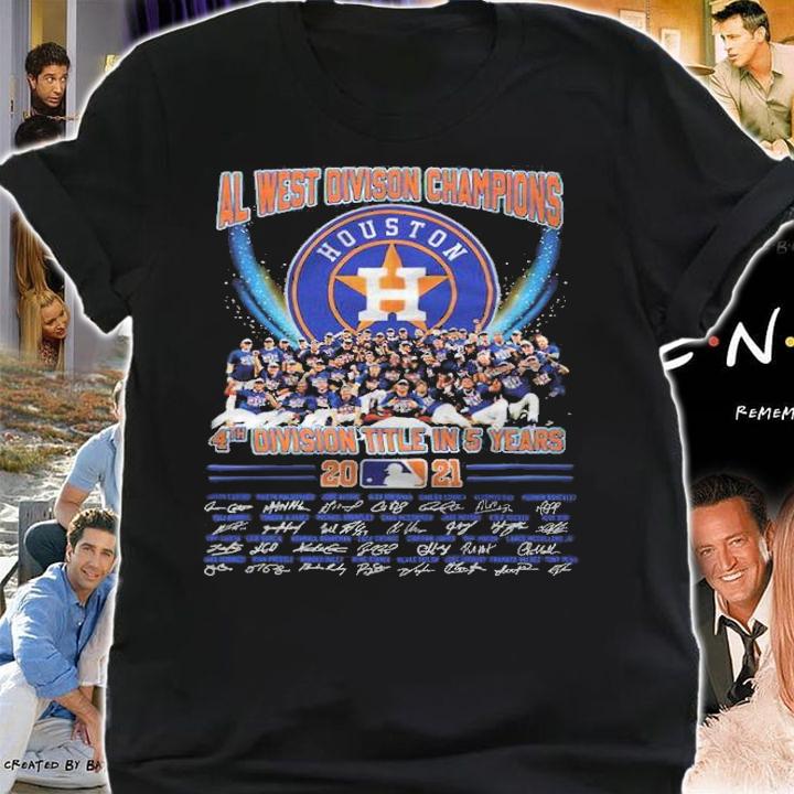 AL West Division Champions Houston Astros 4th division title in 5 years 2021 signatures shirt t-shirt
