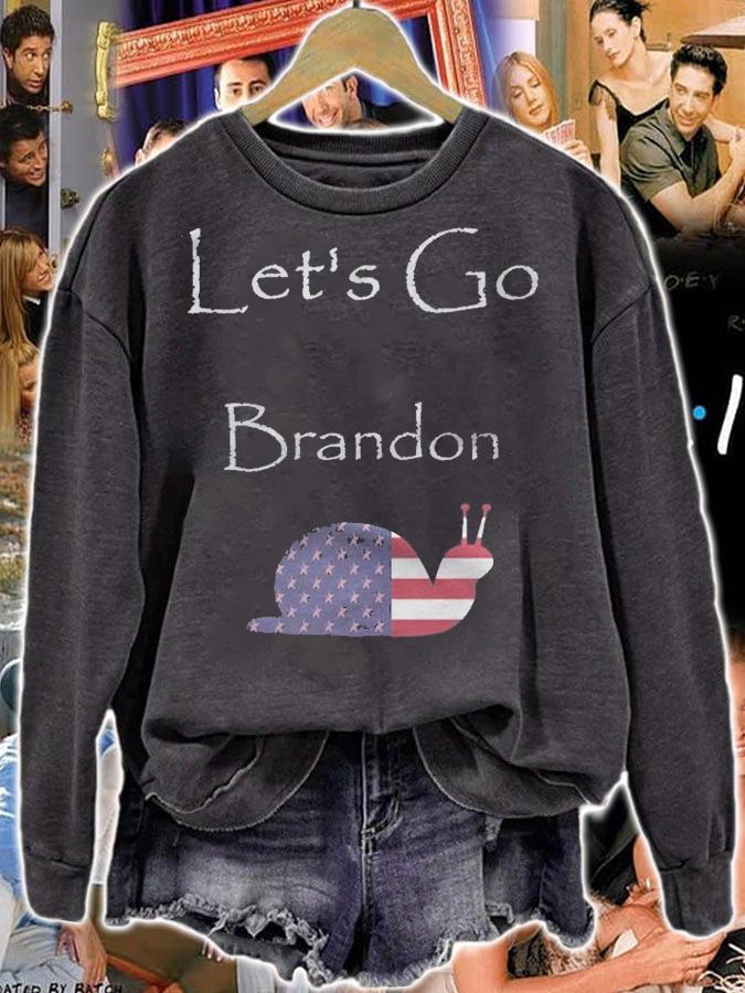 Anti Biden let's Go Brandon Snail USA Flag Anti President Trend T-Shirt t-shirt sweatshirt