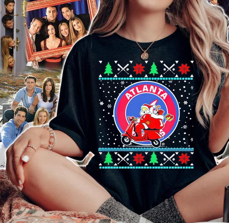 Atlanta Braves Baseball Santa Claus Christmas Shirt t-shirt woman shirt