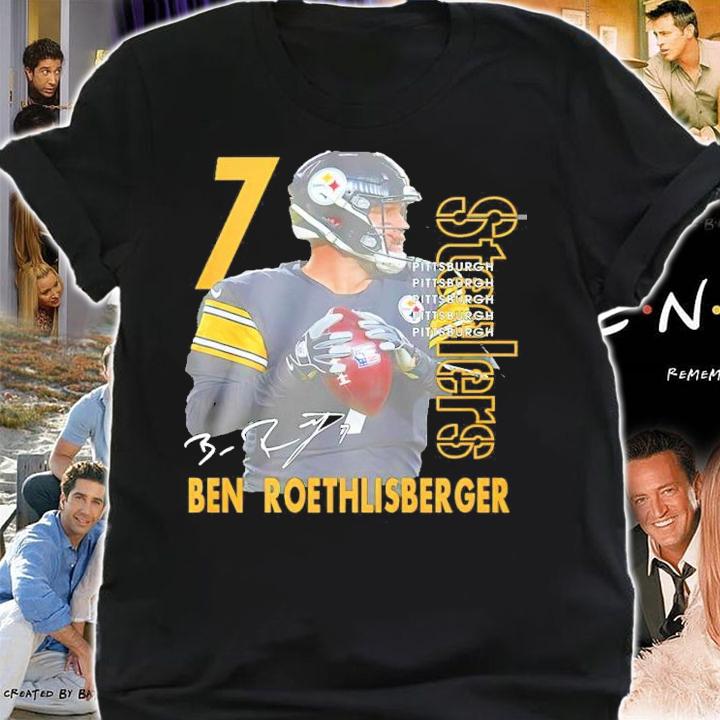Ben Roethlisberger #7 Pittsburgh Steelers Signatures Shirt t-shirt shirt