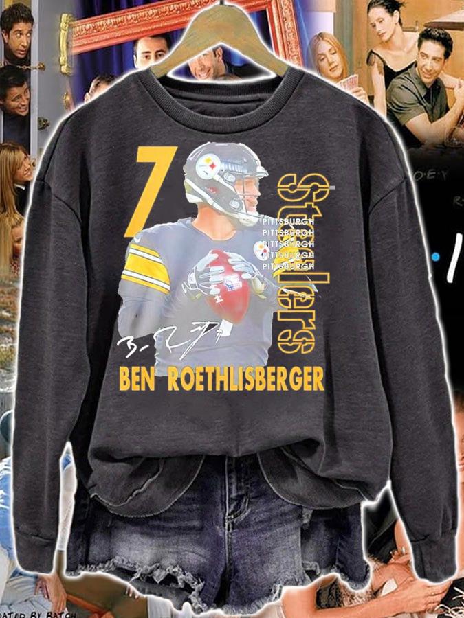 Ben Roethlisberger #7 Pittsburgh Steelers Signatures Shirt t-shirt sweatshirt