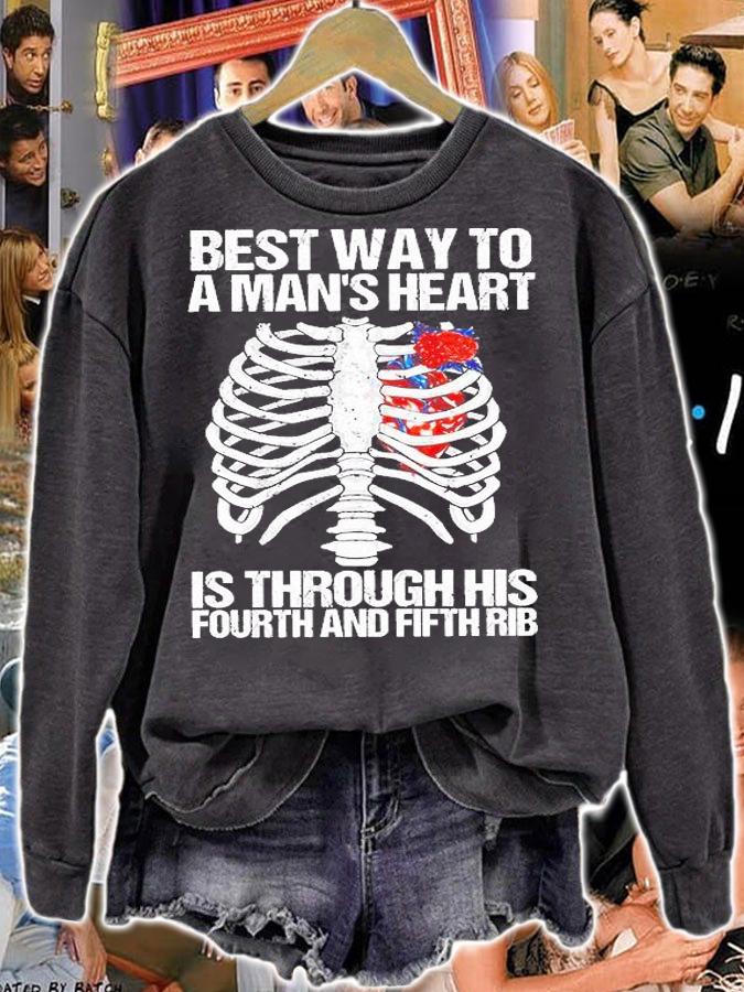 Best Way To A Man's Heart Is Through His Fourth And Fifth Rib T-Shirt t-shirt