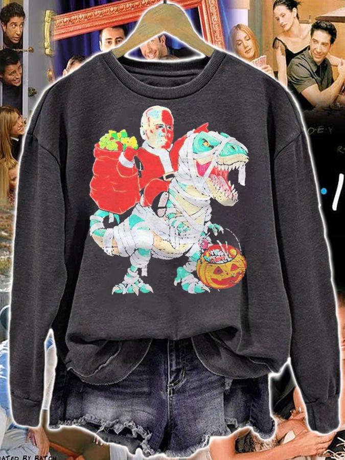 Biden riding Dinosaur T-Rex Christmas T-shirt t-shirt sweatshirt