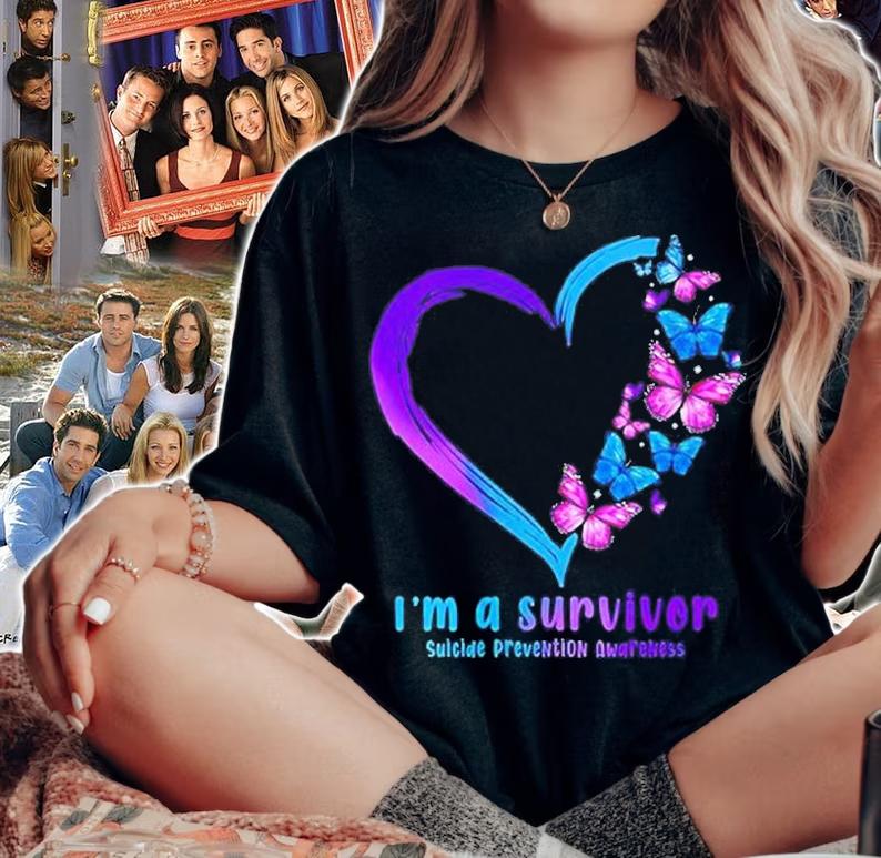 Butterfly Heart Im A Survivor Suicide Prevention Awareness T-Shirt t-shirt