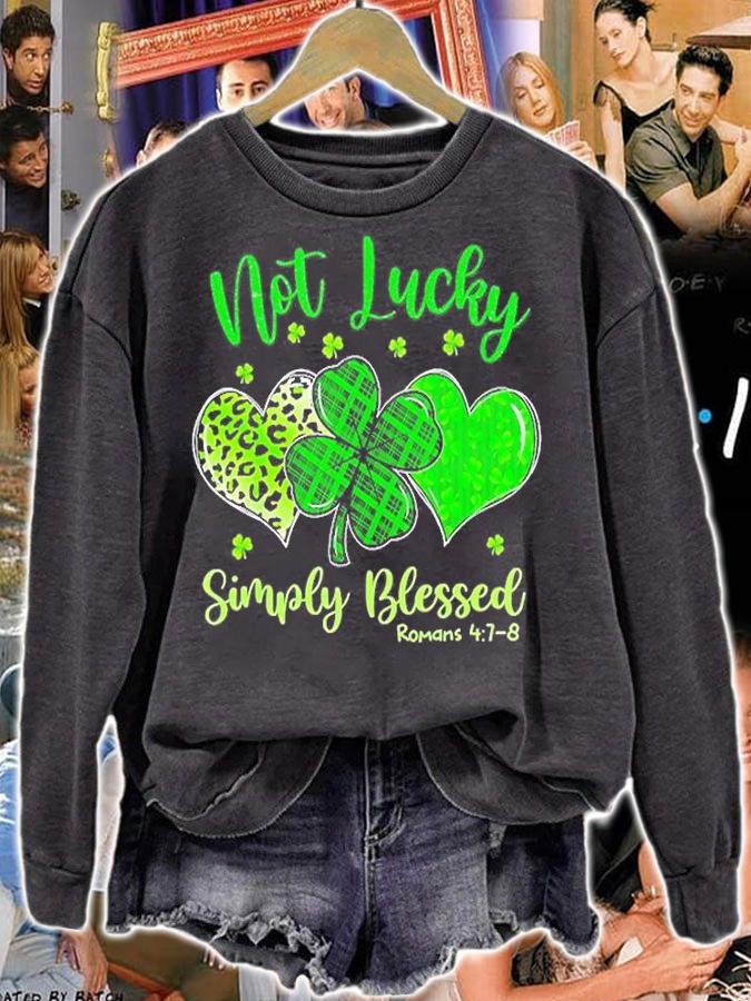 Not Lucky Simply Blessed Christian St Patricks Day Shamrock T-Shirt t-shirt sweatshirt